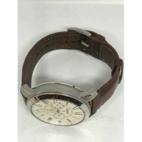 Fossil Q NDW1 Smartwatch Roman Numerals Brown Leather Band 44mm Tracker C191 - Picture 5 of 9